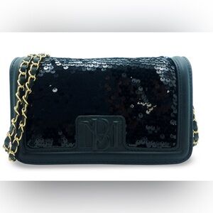 Badgley Mischka Sequins & Vegan Leather Crossbody Bag